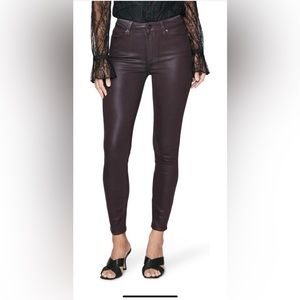 Paige Denim | Hoxton Ankle Black Cherry Luxe Coating - size 29